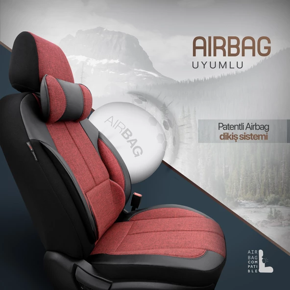 Otom Voyager Series Universal Oto Koltuk Kılıfı  Kırmızı - 3