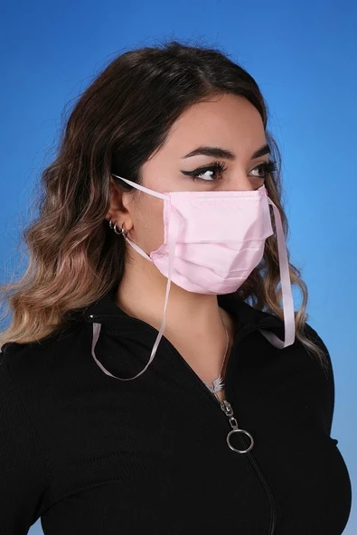 Gümüş İyonlu Boyundan Askılı Yıkanabilir Düz Renkli Maske - 9