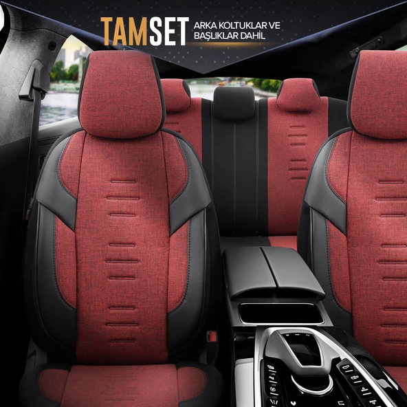 Otom Throne Series Universal Oto Koltuk Kılıfı Kırmızı - 2