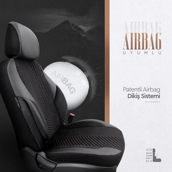 Otom Advanced Series Universal Oto Koltuk Kılıf-BF Siyah-Kırmızı - 3