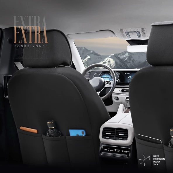 Otom Advanced Series Universal Oto Koltuk Kılıf-BF Siyah-Kırmızı - 5