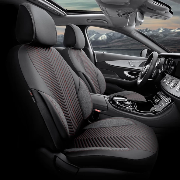 Otom Advanced Series Universal Oto Koltuk Kılıfı Siyah-Kırmızı