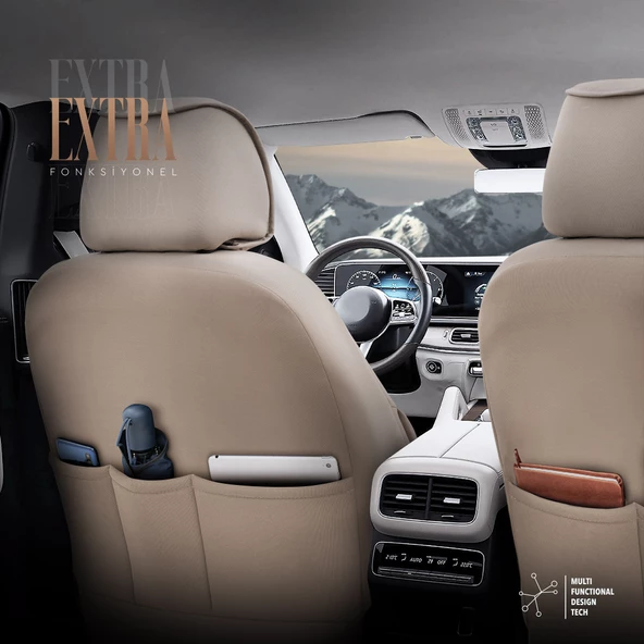 Otom Advanced Series Universal Oto Koltuk Kılıfı Bej - 5