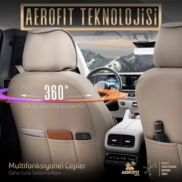 Otom Inspire Design Universal Seat Cover Bej - 5