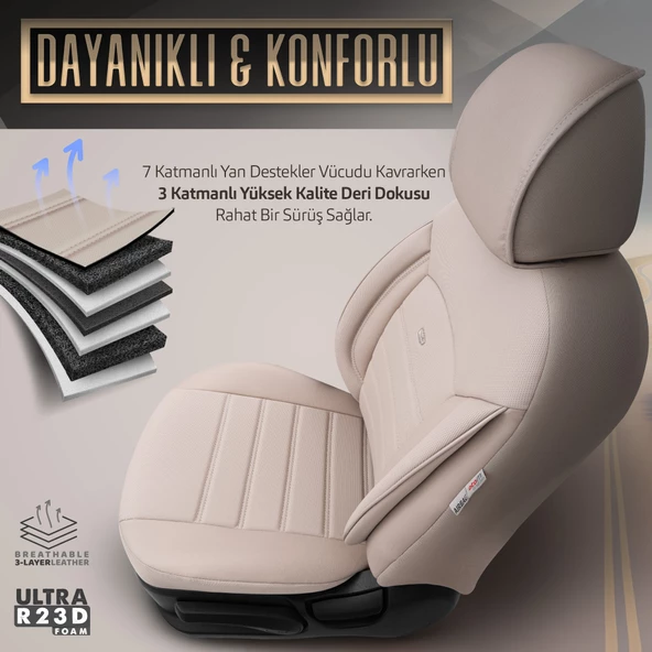 Otom Inspire Design Universal Seat Cover Bej - 4