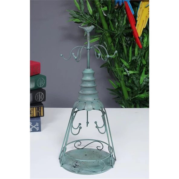 Vitale Antik Yeşil Kafes Mumluk AK.GE0044 - 2