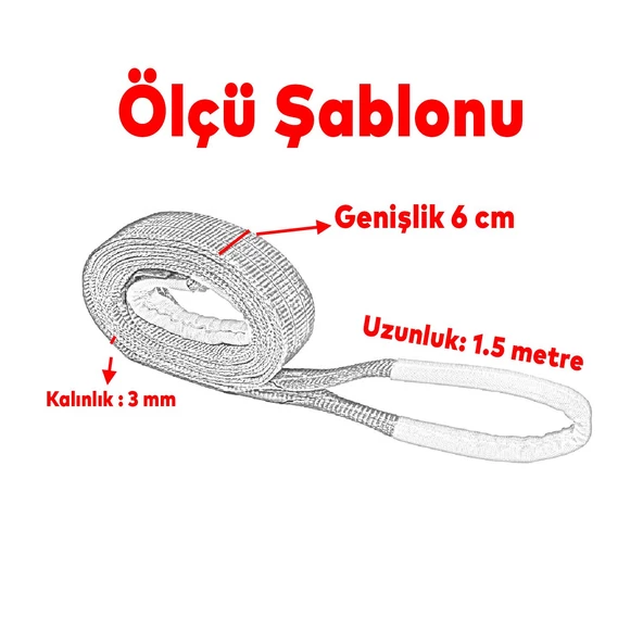 Sapan Polyester Spanzet 2 Ton 1.5 Metre Turkuaz Sağlam Yük Kaldırma Taşıma İndirme Halat - 3