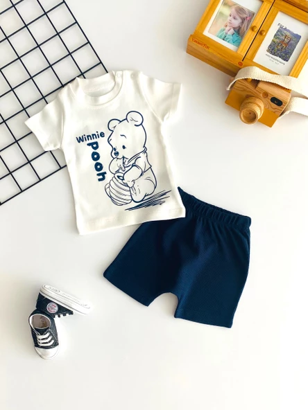 Neşeli Bebekler Winnie The Pooh Baskılı Şort Takım
