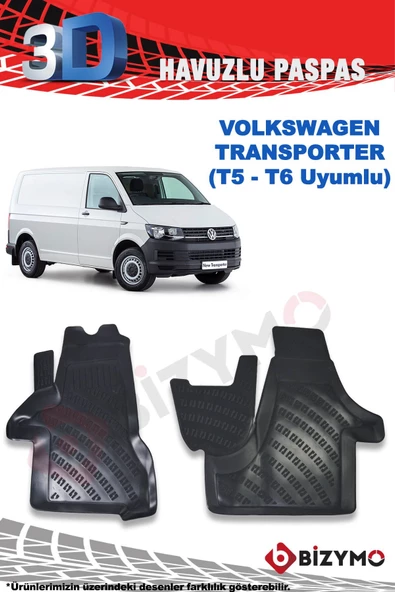 Volkswagen Transporter T5 ve T6 Uyumlu 3D Paspas Takımı Bizymo - 2