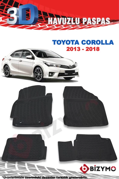 Toyota Corolla Sedan 2013-2018 3D Paspas Takımı Bizymo - 2