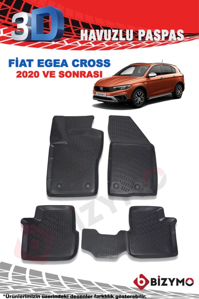 Fiat Egea Cross 2020+ 3D Havuzlu Paspas Takımı Bizymo - Resim 2