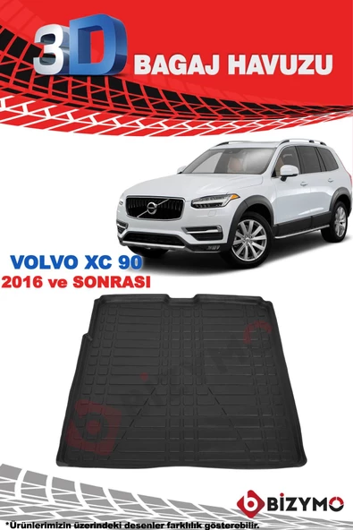 Volvo XC90 Suv 2016 Ve Sonrası 3D Bagaj Havuzu Bizymo - 2