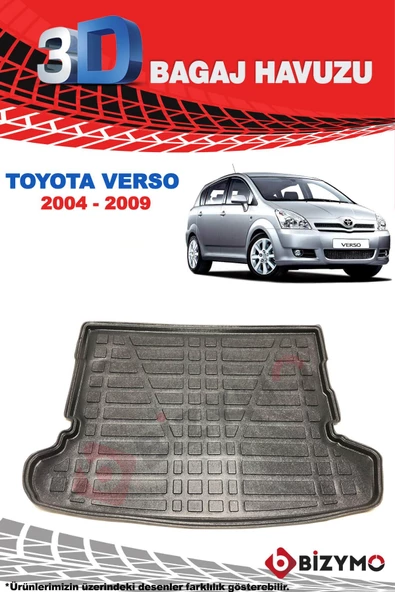 Toyota Verso 2004-2009 3D Bagaj Havuzu Bizymo - Resim 2