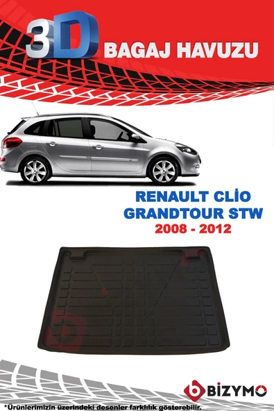 Renault Clio Grandtour Stw 2008-2012 3D Bagaj Havuzu Bizymo - 2