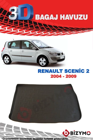 Renault Scenic 2 2004-2009 3D Bagaj Havuzu Bizymo - Resim 2