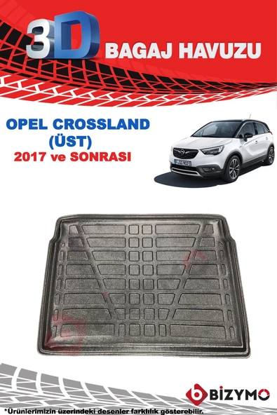 Opel Crossland 2017 Ve Sonrası (Üst Bagaj) 3D Bagaj Havuzu Bizymo - 2