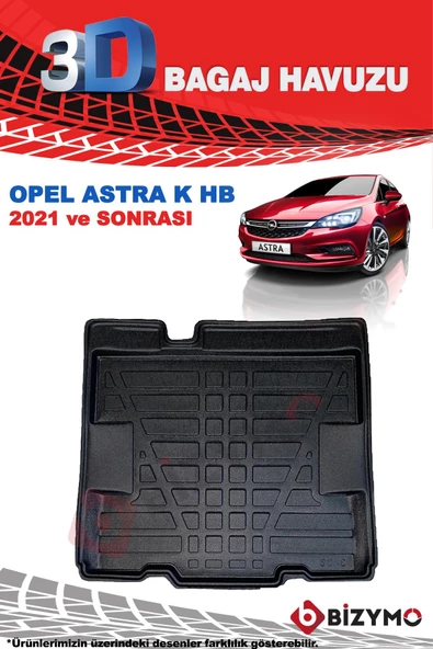 Opel Astra K Hb 2021+ Stepnesiz 3D Bagaj Havuzu Bizymo - Resim 2