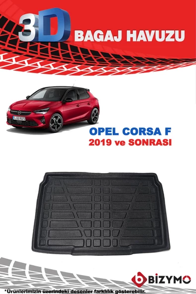 Opel Corsa F 2019 Ve Sonrası 3D Bagaj Havuzu Bizymo