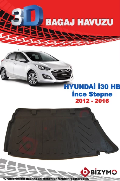 Hyundai İ30 İnce Stepne 2012-2017 3D Bagaj Havuzu Bizymo - Resim 2