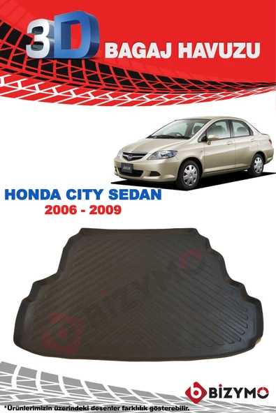 Honda City Sedan 2006-2009 3D Bagaj Havuzu Bizymo - Resim 2