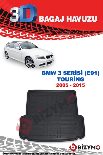 BMW 3 Serisi E91 Touring 2005-2015 3D Bagaj Havuzu Bizymo - Resim 2
