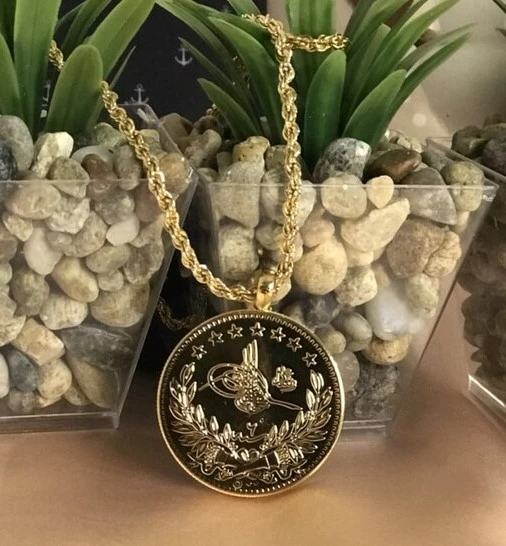 Tam Reşat Kolye Gerçek Altin Görünümlü Kolye imitasyon Tam Reşat Tuğra Kolye (KARGO BEDAVA) ürün görseli 1