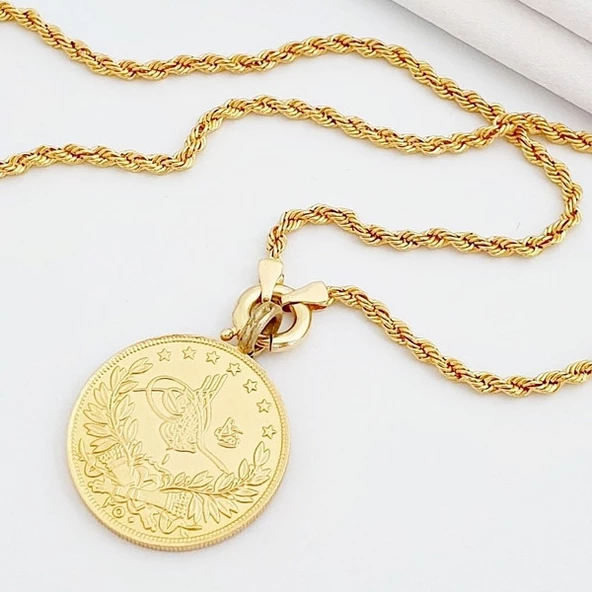 Tam Reşat Kolye Gerçek Altin Görünümlü Kolye imitasyon Tam Reşat Tuğra Kolye (KARGO BEDAVA) ürün görseli 1