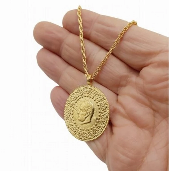 Gerçek Altın Görünümlü imitasyon Cumhuriyet Tam ATA Kolye (KARGO BEDAVA) ürün görseli 1