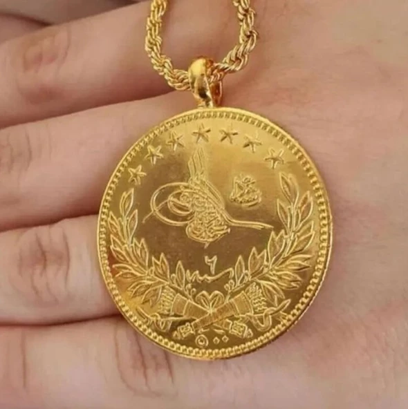 Tam Reşat Kolye Gerçek Altin Görünümlü Kolye imitasyon Tam Reşat Tuğra Kolye (KARGO BEDAVA) ürün görseli 1