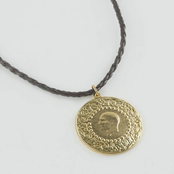 Gerçek Altın Görünümlü imitasyon Cumhuriyet Tam ATA Kolye (KARGO BEDAVA) ürün görseli 1