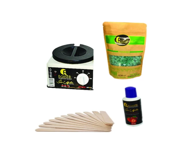 Ege Sir Ağda Makinesi + Ege Sir Azulen Boncuk Ağda + Ağda Yağı + Spatula