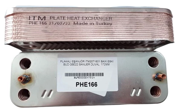PLAKALI EŞANJÖR ITM2071601 16PL 178mm - BAXI JJJ005625460  LUNA20 FI/ BUDERUS GB022 SAUNIER DUVAL 05733000 IDEAL