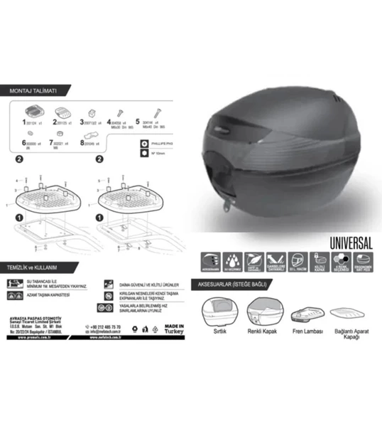 Benelli MOTORSİKLET ÇANTASI 33L SİYAH - Resim 4