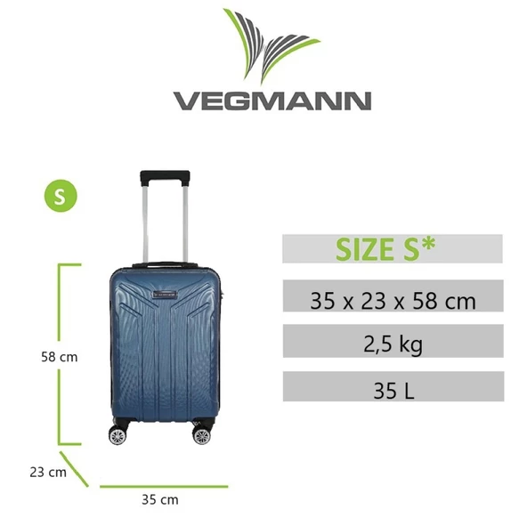 Vegmann Vela Mavi Kabin Boy Valiz - Resim 3