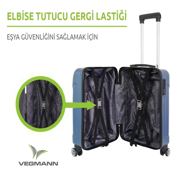 Vegmann Vela Mavi Kabin Boy Valiz - Resim 5