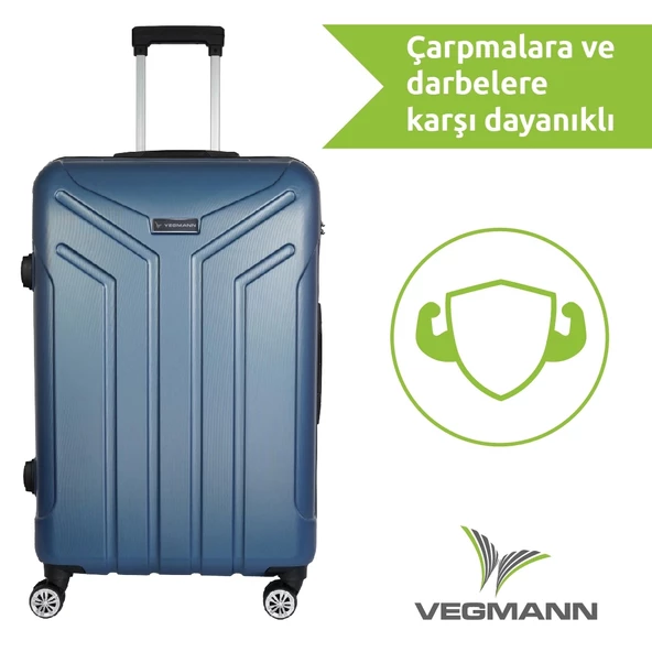 Vegmann Vela Mavi Kabin Boy Valiz - Resim 6