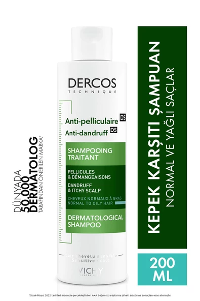 Vichy Dercos Anti-Dandruff Şampuan Kepek Karşıtı Normal ve Yağlı Saçlar İçin 200 ml