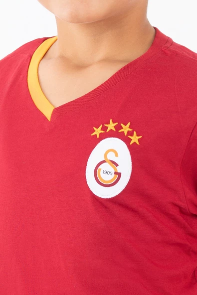 Galatasaray Çocuk Lisanslı Armalı Kırmızı Tshirt C12005 - 2