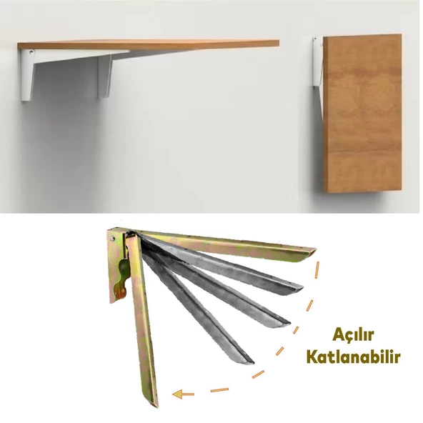 Katlanır Raf Altı Ayağı Metal Ayak 28 x 10 cm (2 ADET) - 4