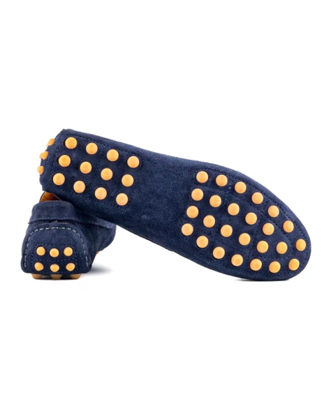 Gordion Lacivert Hakiki Süet Deri Erkek Loafer Ayakkabı - 3
