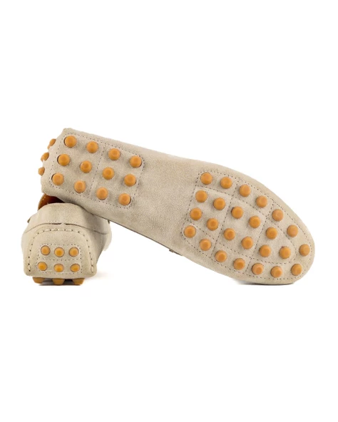 Gordion Bej Hakiki Süet Deri Erkek Loafer Ayakkabı - Resim 3