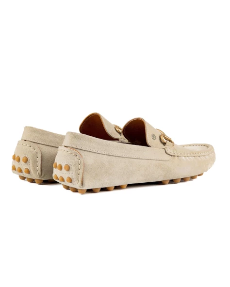 Gordion Bej Hakiki Süet Deri Erkek Loafer Ayakkabı - Resim 4