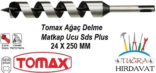 Tomax Sds Plus Ağaç Delme Ahşap Delme Matkap Ucu 24x250