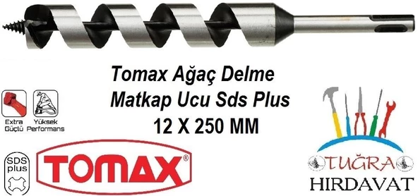 Tomax Sds Plus Ağaç Delme Ahşap Delme Matkap Ucu 12x250