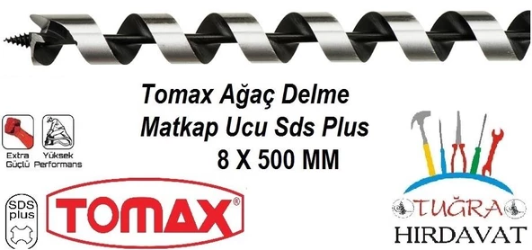 Tomax Sds Plus Ağaç Delme Ahşap Delme Matkap Ucu 8x500