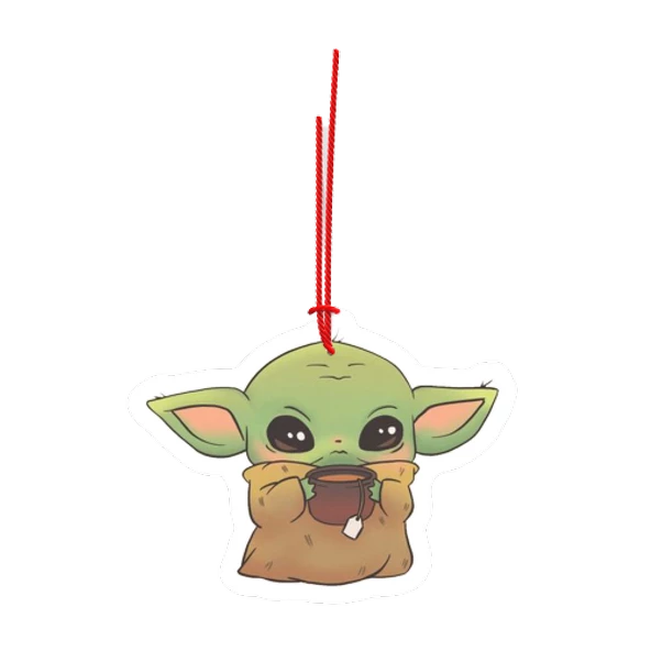 Yoda tasarımlı Ahşap Oto Dikiz Ayna Süsü