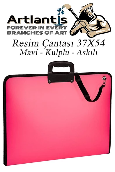 Resim Çantası Fermuarlı Kulplu 37x54 cm 1 Adet Teknik Resim Dosya Çantası 35x50 cm Askılı Proje Çantası Okul Sınıf - 4