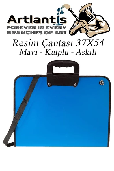 Resim Çantası Fermuarlı Kulplu 37x54 cm 1 Adet Teknik Resim Dosya Çantası 35x50 cm Askılı Proje Çantası Okul Sınıf - 3
