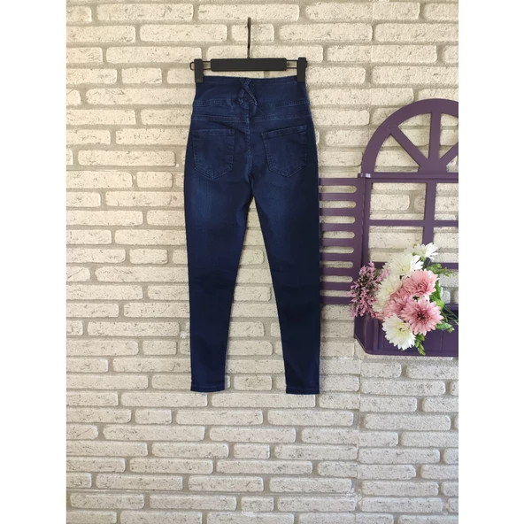 Lucky Life Yüksek Bel Likralı Jean Pantolon 90 Cm - 4