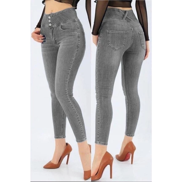 Lucky Life Yüksek Bel Likralı Jean Pantolon 90 Cm - 3